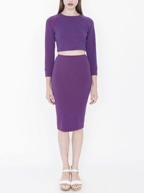 Iconic Vintage American Apparel Chevron Set Crop Top & Pencil Skirt S